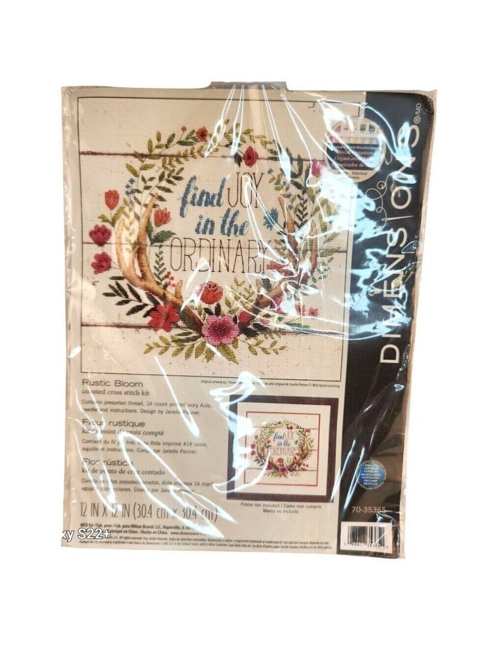 Dimensions Rustic Bloom Counted Cross Stitch Kit 12x12 inch